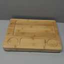 Bamboo Cheese Board Set - Charcuterie Boards and Serving Meat Platter, Cheese Tray with 4 Stainless Steel, 1 Drawers, Cheese Knives Cutting Board Platter, Ideal for Halloween, Wedding, Christmas Gifts