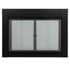 Pleasant Hearth Ascot Fireplace Glass Door - for Masonry Fireplaces, Small, Black, Model Number AT-1000