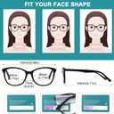 SUNAMOY Large Round Acetate Material Reading Glasses for Womens Large Computer Blue Light Blocking Spring Hinge Big Readers (Black)