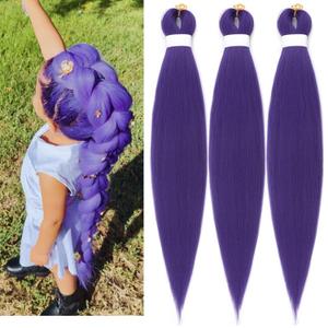 Purple Braiding Hair Pre stretched ez Braid Kids Purple Braiding Hair for Knotless Braids 26inch (26 Inch(Packs of 3))