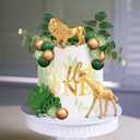 Safari Jungle Animals Cake Decorations,Jungle Animal Figure Picks Jungle Wild One Animals Cake Decorations for Baby Shower Safari Birthday Party.