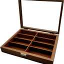 Antique Glasses Storage Box, Sunglasses Storage Case, Collection Case, Accessories Storage, Wooden, Holds 8-Slot