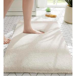 MINIDEAR Bathroom Rugs 32x20 Beige - Thick Memory Foam Bath Mat, Ultra Soft & Plush Fluffy, Non-Slip, Quick Dry, Absorbent Washable Floor Microfiber Mat for Tub, Home Decor Accessories