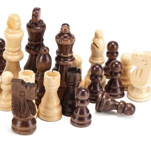 AMEROUS Magnetic Wooden Chess Pieces, Tournament Staunton Wood Chessmen Pieces Only, 3.03" King Figures Chess Game Pawns Figurine Pieces with 2 Storage Bags, Replacement of Missing Pieces