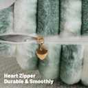 FUTEI Pack of 2 Faux Fur Throw Pillow Covers 22x22 Inch, Dark Green White