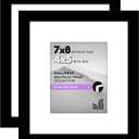 Americanflat 7x8 Picture Frame with Polished Plexiglass - Set of 2 - Use as 4x5 Frame with Mat or Display 7x8 Photo Without Mat - Galleria Collection - Picture Frames for Tabletop and Wall - Black