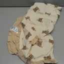 100% Organic Cotton Muslin Baby Blanket Flounce Edge Large 50"x43" Teddy Bear, Soft Breathable Toddler Quilt Crib Blankets Gender Neutral for Baby Boys and Girls Bassinet, Bed, Stroller & Snuggling
