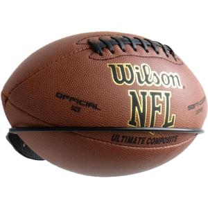 Wallniture Sporta Wall Mount Football Rack, Ball Holder Organization and Storage Rack, Sports Room Decor, Steel, Black