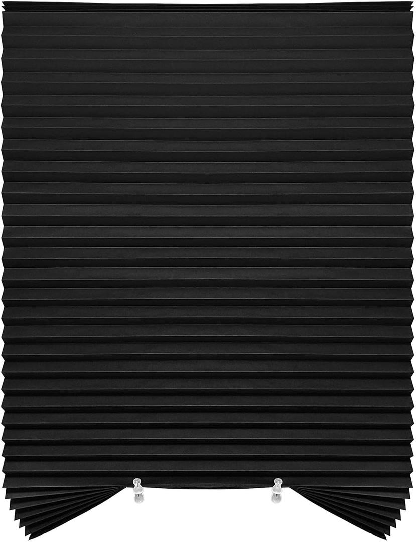 6-Pack Self Adhesive Paper Blinds| 36"x72" Blackout Window Shades, Peel & Stick No Tools Installation - Ideal for Offices & Kitchens (Black)