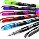Zebra Fuente - Disposable Fountain Pen - Black, Light Blue, Red, Green, Pink, Violet - Pack of 6