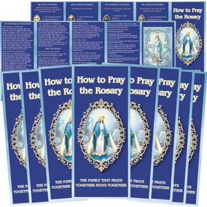 Needzo How to Pray The Rosary Pamphlet, Paper Booklet for Beginners, Sunday School Learning, Pack of 10 (3 3/4" W x 8 3/4" H)