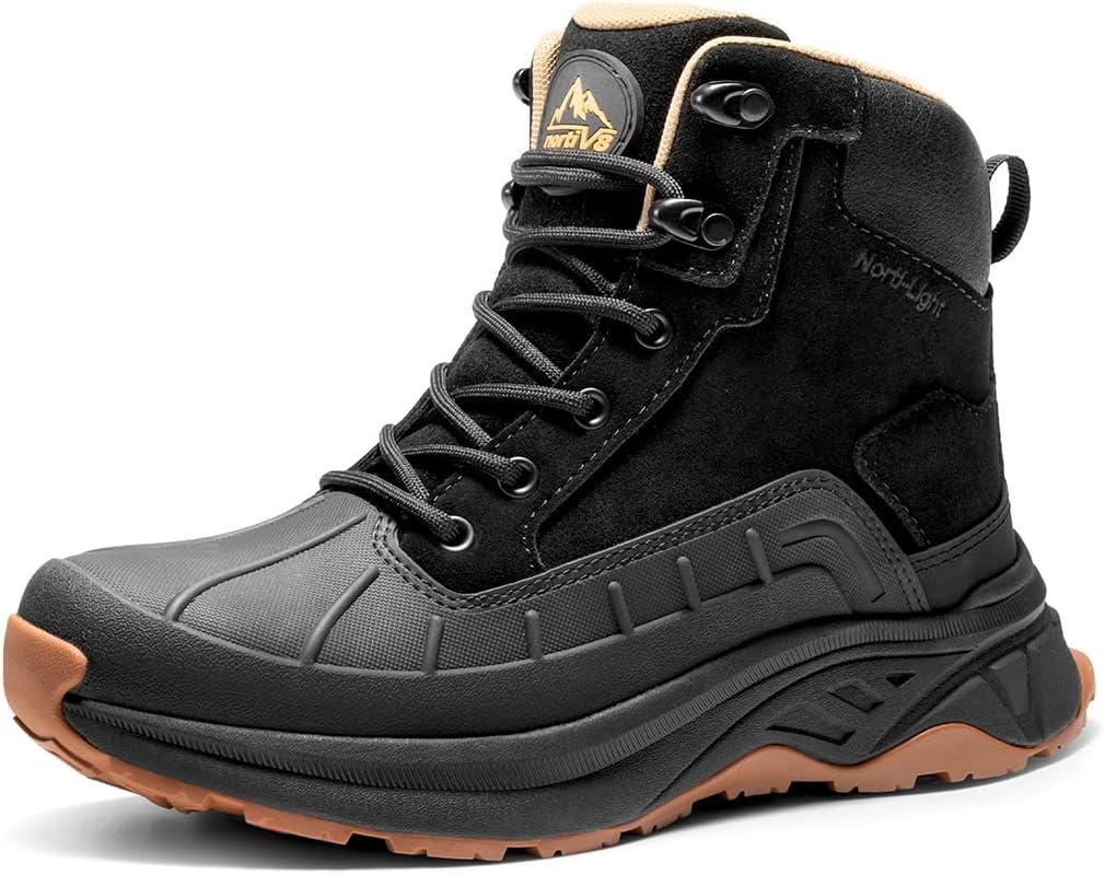 NORTIV 8 Women's Waterproof Hiking Boots Outdoor Trekking Camping Trail Hiking Boots (6.5, Black)