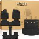 LASFIT Floor Mats & Backrest Mats & Cargo Mat for Kia Telluride 2025 2024 2023 2022 2021 2020, All Weather TPE Custom Fit Floor Liners with Full Set Car Mats & Trunk Mats Accessories, Black