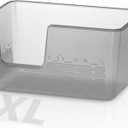 Extra Large Cat Litter Box with High Sided,24.8" Lx11.4 Wx13 H,Clear Jelly Color, Jumbo Litter Box for Big Cats,XL Cat Box for Multiple Cats,Kitty,Giant,Anti-Splashing,Easy to Clean (Grey)