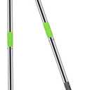 Niubya Pooper Scooper for Dogs, Metal Poop Scooper Tray and Rake Set with Adjustable Long Handle, Dog Pooper Scooper for Pet Waste Removal (Silver & Green)