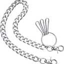 Wallet Chain Hip Hop Punk Pants Chain for Belt Jean Pocket Chains for Men & Women Goth Accessories with Double Buckle