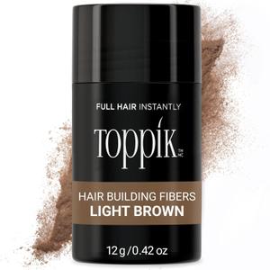 Toppik Hair Building Fibers, Fill In Fine or Thinning Hair Instantly Thicker, Fuller Looking Hair (0.42 Ounce (Pack of 1), Light Brown)