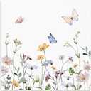 Audree 100 Pack Floral Cocktail Napkins Paper 3 Ply (5x5") - Wildflower Dinner Hand Paper Napkins for Wedding, Bridal, Baby Shower, Birthday, Tea Party, Garden Party, Anniversary Decorative Towels