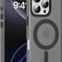 JKSML for iPhone 16 Pro Case with MagSafe Compatibility, Supports Magnetic Charging, Military Grade Drop Protection, Not Yellowing, Slim Translucent Matte Anti-Fingerprint Shockproof Cover, Black