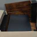Simple Houseware Desk Dual Monitor Stand Riser with Drawer, Rustic Brown