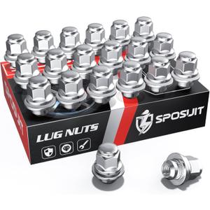 Sposuit M12x1.25 Lug Nuts - Replacement for 2013-2024 Infiniti Q50, 2008-2015 G37, 2014-2024 QX60, 2013-2024 QX50 - OEM Factory Style Mag Seat Chrome Lug Nut with Washer(20 Pcs)