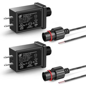 2Pack 12V 1.5A Replacement Yard Inflatables Adapter with 10ft Extension Cords, Low Voltage 18W Class 2 Power Supply, IP44 Transformer for Christmas Inflatables, LED Lights, Indoor Outdoor Decorations