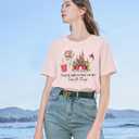 Women Magical Christmas T Shirt Merry Christmas Shirt Xmas Magic Kingdom Shirts Magic Castle Holiday Short Sleeve Top Tee Red (Pink, XL)