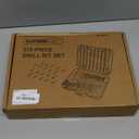 276pc Titanium Twist Drill Bit Set with S2 Bits 135 Tip High Speed Steel, Size from 1/16" up to 1/2", Ideal in Wood Cast Iron Aluminum Alloy Plastic Fiberglass, Clear Lid Case