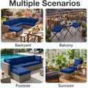 hyha Waterproof Outdoor Cushion Covers for Patio Furniture, Stretch Patio Chair Cushion Slipcovers, Coated UV Resistant Replacement Seat Covers, Solid Color (Navy, 12PC)