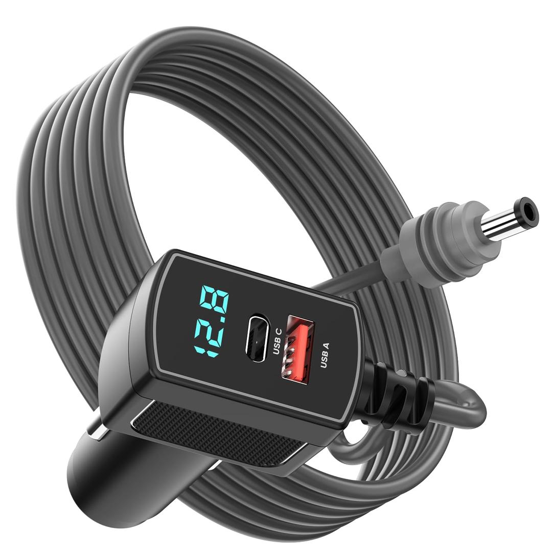 for Starlink Mini Power Cable, 10FT Starlink Mini Cigarette Lighter Adapter with USB, Type-C Port and Voltmeter, 12V-24V DC Safety Power Cable for Starlink Mini Waterproof Cigarette Lighter Charger