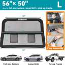 Dog Barrier for Car Back Seat & Cargo Area with Wider Coverage, Universal Fit for Car, SUV & Truck, Dog Car Divider with Chew-Proof Transparent Net and Sturdy Metal Frame for Backseat & Trunk