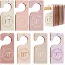 Patelai 7 Pcs Wooden Baby Closet Dividers for Clothes Organizer 1T to 7T Hanger Closet Dividers Nursery Organization for Home Baby Kids Newborn Infant Clothes (Earth Tone)