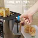 Anfilank Toaster 4 Slice with Countdown Timer, Extra Wide Slots for Bagels and Waffles, 6 Browning Settings, Removable Crumb Tray, Stainless Steel