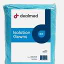 Dealmed Blue Isolation Gown – Disposable Medical Gowns, Latex-Free, Perfect for Hospitals, Medical Facilities, and Physicians’ Offices (Case of 50)
