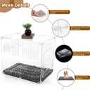 Clear Acrylic Dog Crate Furniture, Modern Transparent Indoor Dog Kennel End Table with Cushion & Secure Latch, Stylish Acrylic Dog Cage for Small & Medium Dogs Up to 42 lbs