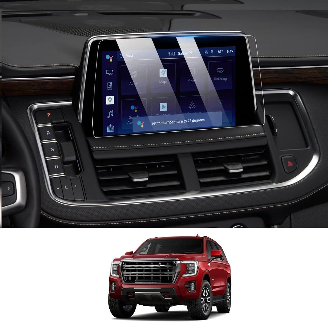 Moonlinks Tempered Glass Screen Protector Compatible with 2021-2024 Chevy Tahoe Suburban/GMC Yukon,High Definition 9H Hardness Anti-Fingerprint Protective Foil for 10.2" Navigation Display Touchscreen