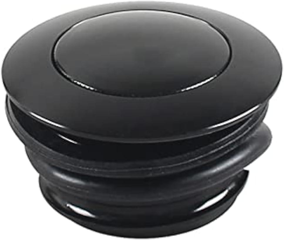 Fuel Tank Pop-up Gas Cap Vented Flush Mount Fuel Filler Cap Compatible With Harley Davidson Regular Thread(1982-2018) (black)