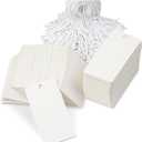 Paper Hang Tags with String,Pack of 200,3.1''1.6'',White