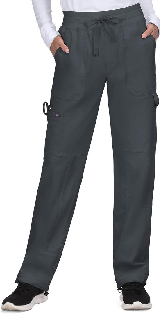 Koi Stretch 751 "Alma Adjustable Wide-Leg Scrub Pant-Charcoal-Small