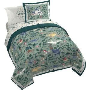 Jay Franco Kids Comforter Set Includes Sheets and Pillow Covers - Soft and Cozy Bed Set for Stylish Room Decor, Official Licensed Product, Green - Harry Potter, 7 Piece Queen