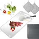 Titanium Cutting Board-Pure Titanium Cutting Boards For KitchenDouble-Sided Metal Cutting Board with Juice Groove, Separates Meat and Vegetables, Dishwasher Safe (Pattern 1410 Inch) (Large)