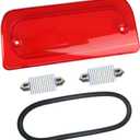 3rd Third Brake Light Lens Red Cover with Seal Gasket Extended Cab Only Compatible with 1994-2003 Chevy S10 GMC Sonoma 1997-2000 Isuzu Hombre High Mount Stop Lamp Assembly