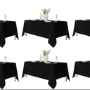 Fitable 6 Pack Table Cloth Rectangle Table: Stain and Wrinkle Resistant Tablecloth Rectangular, Washable Polyester Tablecloths for Wedding Party Dining Banquet Event Catering(Black, 70x120 Inch)