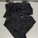 Daci Strapless Tankini Swimsuits for Women - 2 Piece Bathing Suit Bandeau Top with High Waisted Bikini Bottom (Medium, Black)