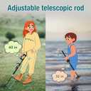 ALLOSUN Metal Detector, Adjustable 31.1"-40.2" with Foldable LCD Display, Metal Detectors with Flashlight for Night Exploration TS20B