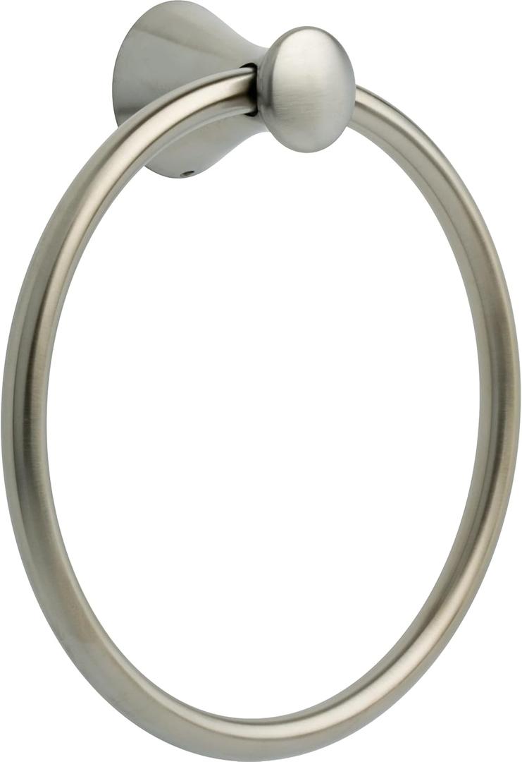 Delta Lahara (1-Pack) Hand Towel Holder Brilliance Stainless Steel Towel Racks for Bathroom Wall Round Towel Ring Holder for Bath Towel Hanger for Kitchen, Bathroom Accessories 73846-SS