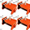 Cabinet Clamps for Woodworking and Cabinet Installation, 4 Pack Heavy Duty Face Frame Clamps with Alignment Plate, Perfect for Drawer Fronts, Panels, and Cabinet Hardware Jig Installation(Orange)