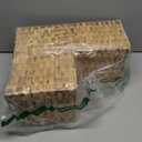 YAHUAN Stair Basket with Handles, Woven Water Hyacinth Stair Baskets for Carpeted Stairs, Stair Storage Basket Staircase Basket for Wooden Stairs (Water Hyacinth)