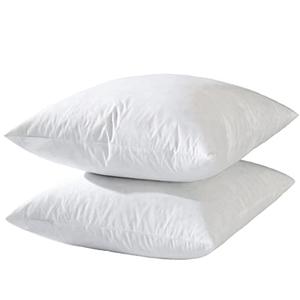Hofdeco Premium 22x22 Decorative Throw Pillow Inserts-Down Feather Pillow Inserts-Square-Cotton Fabric-Set of 2-White.