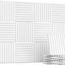 WADILE 10 Pack 3D Wall Panels Peel and Stick, 11.8"x11.8" Black PVC Decorative Wall Panels for Interior Wall Decor, Living Room, Bedroom, TV Background, Gaming Room, Home Wall Art, White